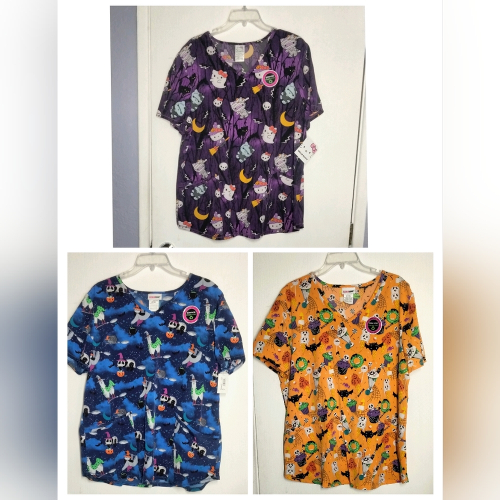 Women's Halloween Scrubs Lot